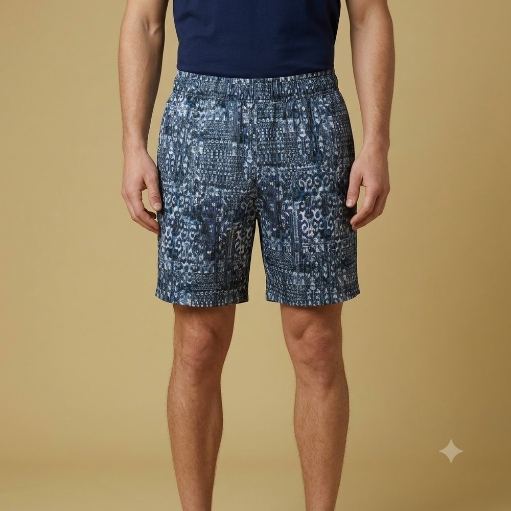 Robert Graham Swim Shorts Mens‎ M Blue Abstract Print Lined Trunks